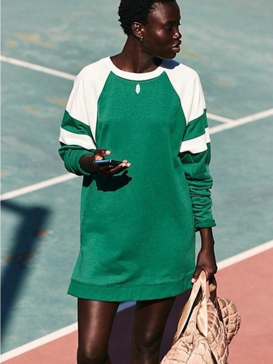 FP Movement by Free People Dresses & Skirts - FP Movement by Free People Green and White Raglan Mini Dress